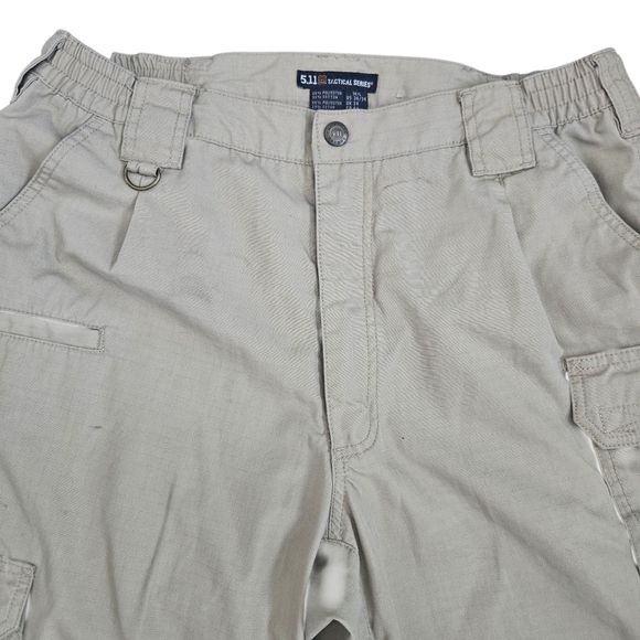 5.11 511 Tactical Pants Mens Size 34X34 Cargo Utility Ripstop Khaki Double Knee - Picture 2 of 16